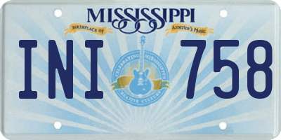 MS license plate INI758