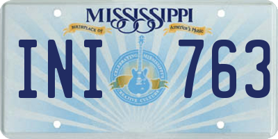 MS license plate INI763
