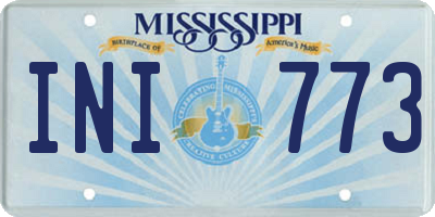 MS license plate INI773