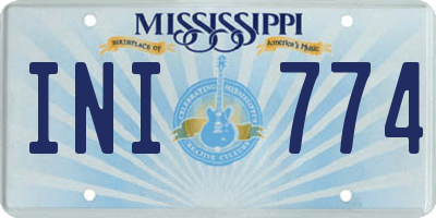 MS license plate INI774
