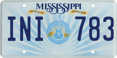 MS license plate INI783