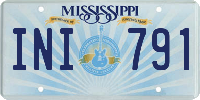 MS license plate INI791