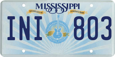 MS license plate INI803