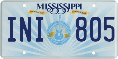 MS license plate INI805