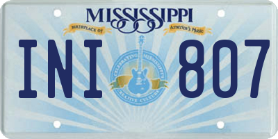 MS license plate INI807