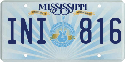 MS license plate INI816