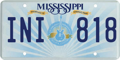 MS license plate INI818