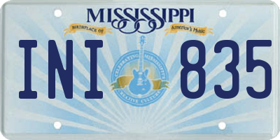 MS license plate INI835