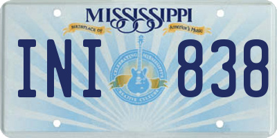 MS license plate INI838