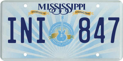 MS license plate INI847