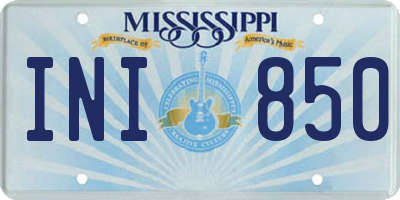 MS license plate INI850