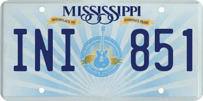 MS license plate INI851