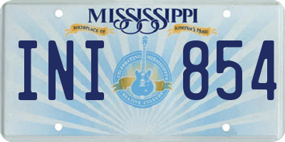 MS license plate INI854