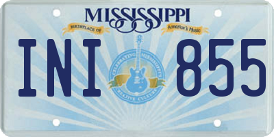MS license plate INI855