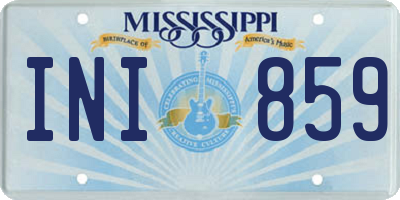 MS license plate INI859