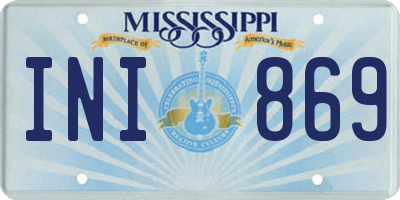 MS license plate INI869