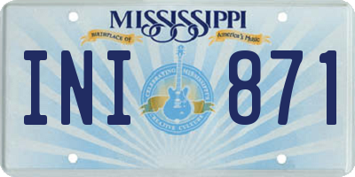 MS license plate INI871