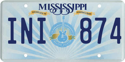 MS license plate INI874