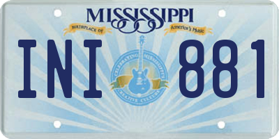 MS license plate INI881