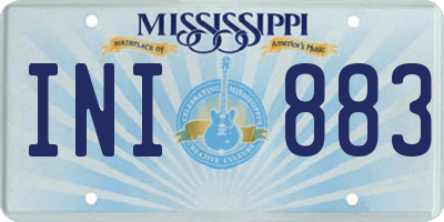 MS license plate INI883