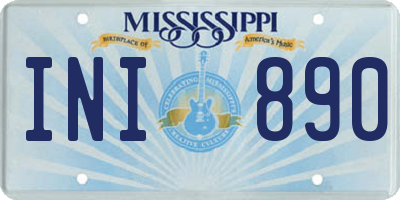 MS license plate INI890