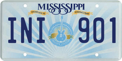MS license plate INI901