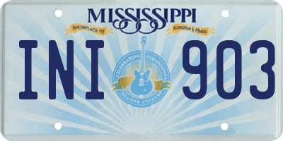 MS license plate INI903