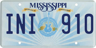 MS license plate INI910