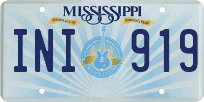MS license plate INI919