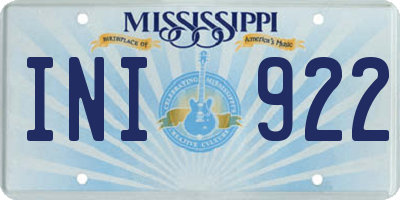 MS license plate INI922