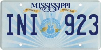 MS license plate INI923