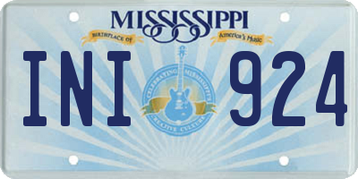 MS license plate INI924
