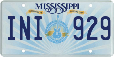 MS license plate INI929
