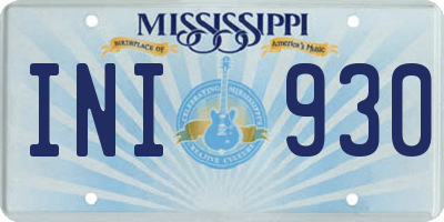 MS license plate INI930