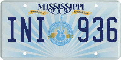 MS license plate INI936