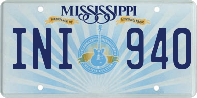 MS license plate INI940