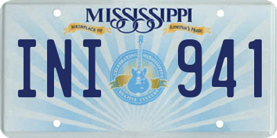 MS license plate INI941