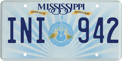 MS license plate INI942