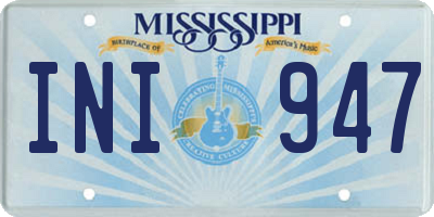 MS license plate INI947