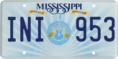 MS license plate INI953