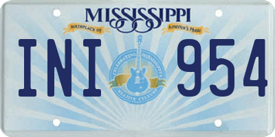 MS license plate INI954