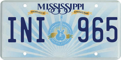 MS license plate INI965