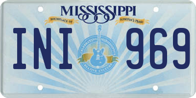 MS license plate INI969
