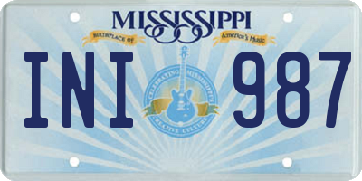 MS license plate INI987
