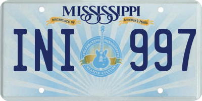 MS license plate INI997