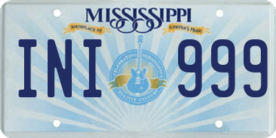 MS license plate INI999