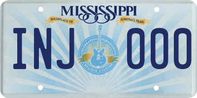 MS license plate INJ000