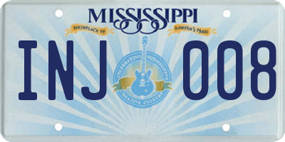 MS license plate INJ008