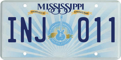 MS license plate INJ011