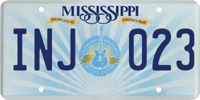 MS license plate INJ023